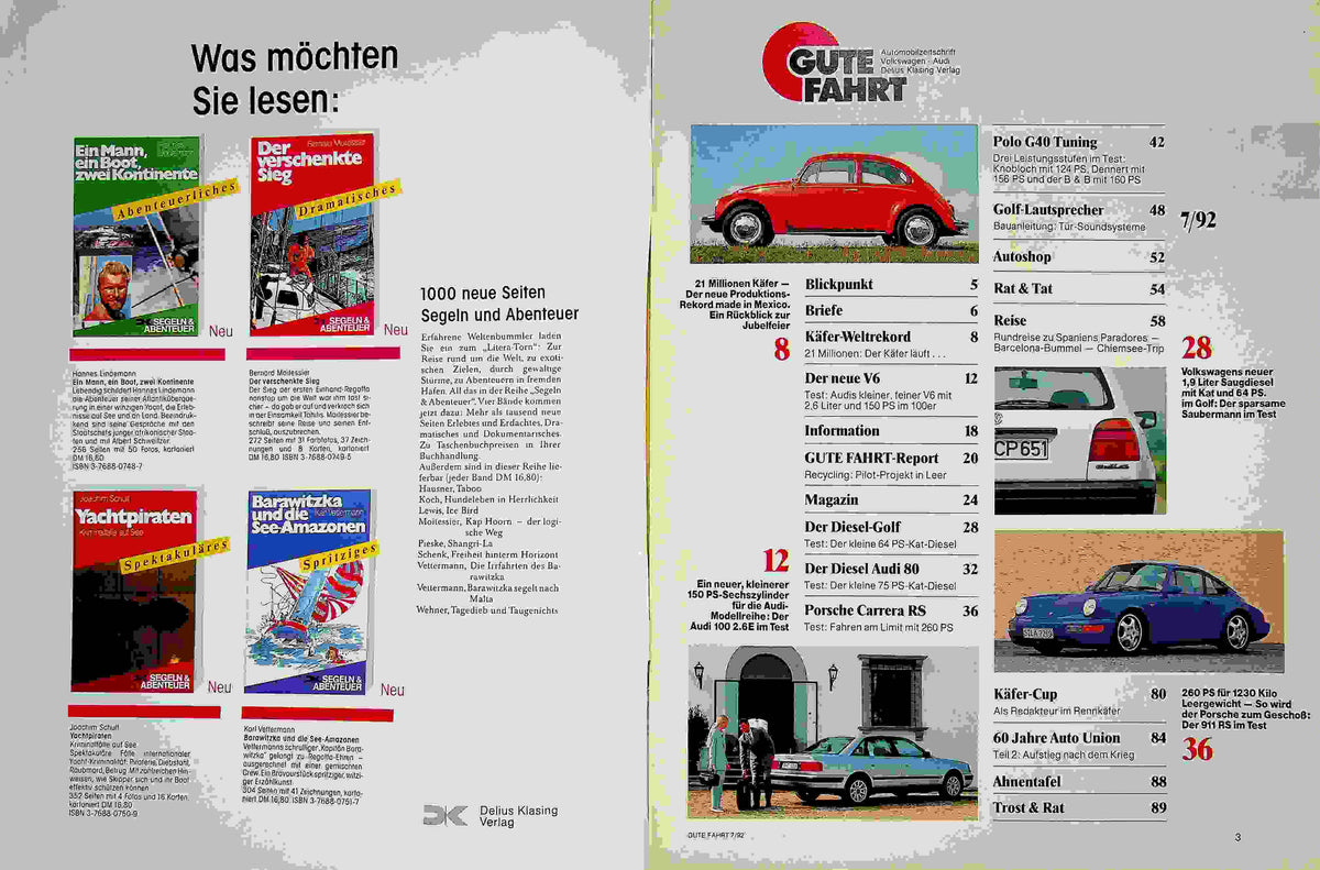 Inhaltsverzeichnis Gute Fahrt 07/1992