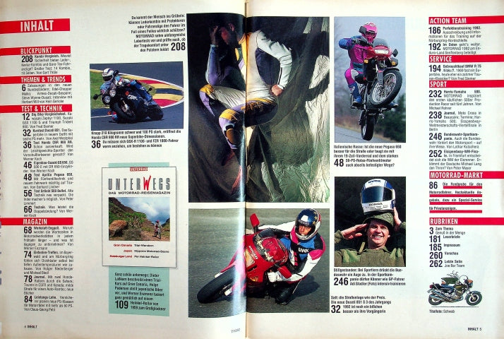 Inhaltsverzeichnis Motorrad 07/1992
