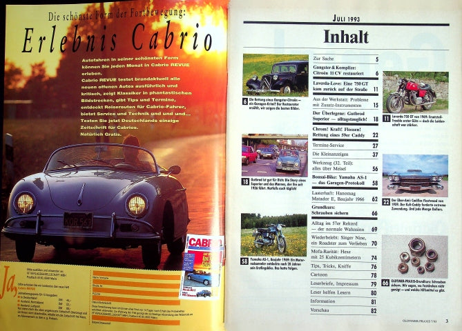 Inhaltsverzeichnis Oldtimer Praxis 07/1993