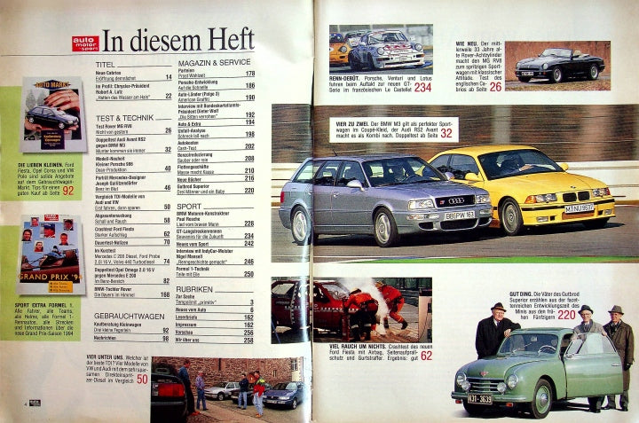 Inhaltsverzeichnis Auto Motor und Sport 07/1994