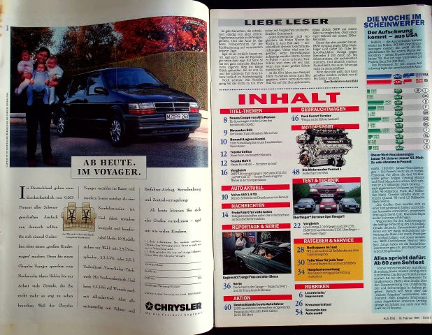 Inhaltsverzeichnis Auto Bild 07/1994