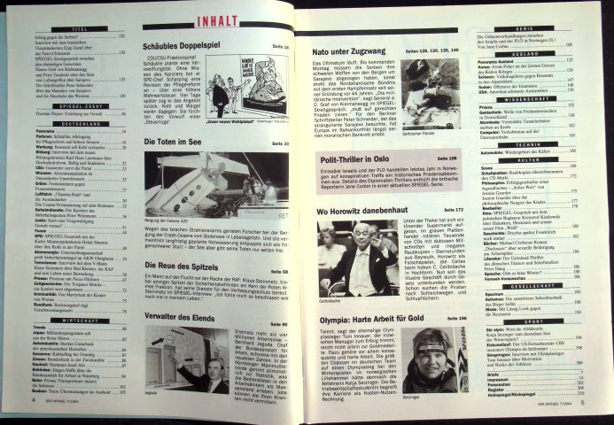 Inhaltsverzeichnis Spiegel 07/1994