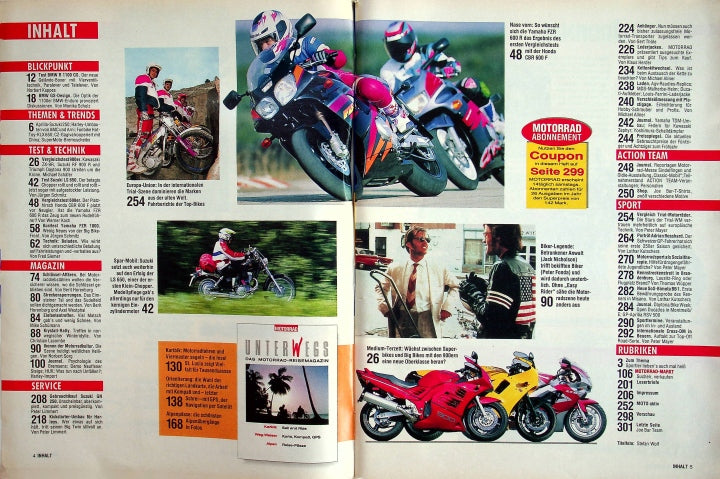 Inhaltsverzeichnis Motorrad 07/1994