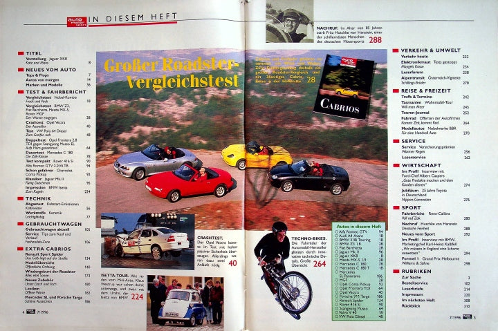 Inhaltsverzeichnis Auto Motor und Sport 07/1996