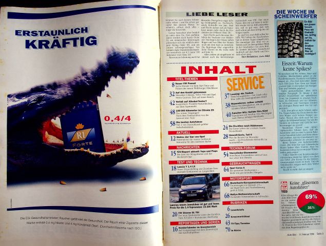 Inhaltsverzeichnis Auto Bild 07/1996