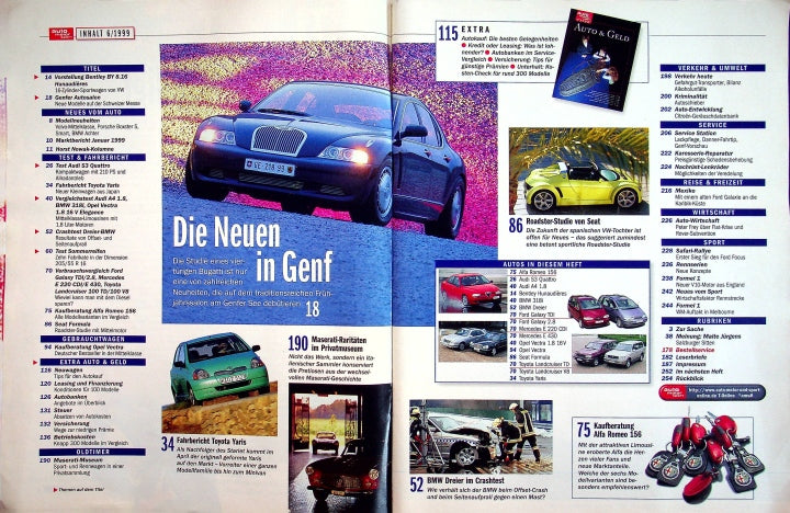 Inhaltsverzeichnis Auto Motor und Sport 07/1999