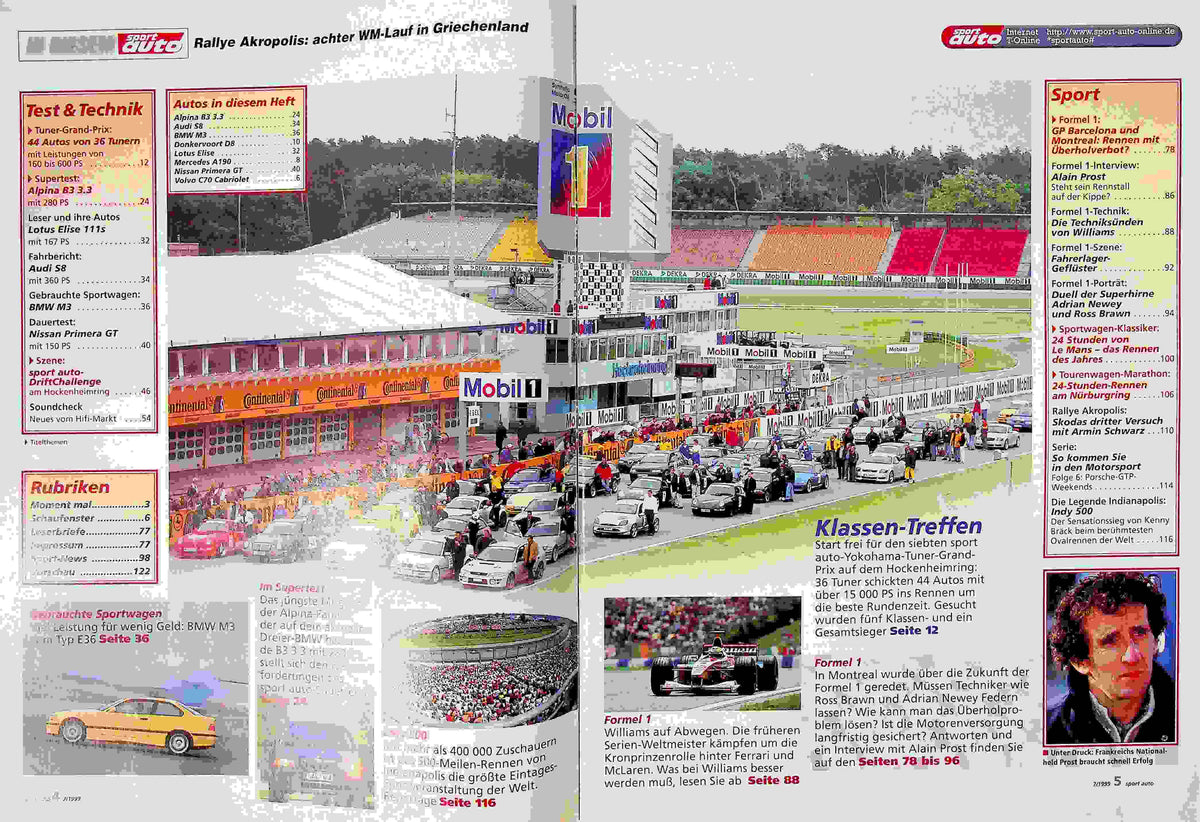 Inhaltsverzeichnis Sport Auto 07/1999