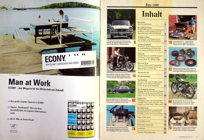 Inhaltsverzeichnis Oldtimer Praxis 07/1999