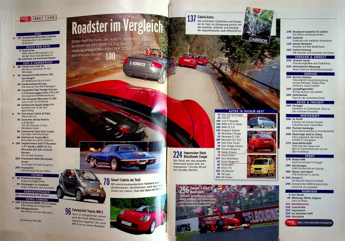 Inhaltsverzeichnis Auto Motor und Sport 07/2000