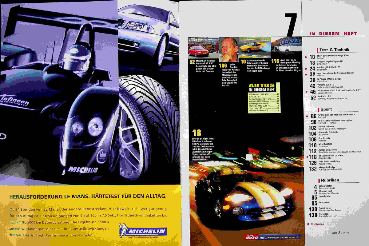 Inhaltsverzeichnis Sport Auto 07/2000