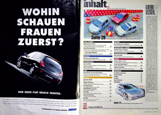 Inhaltsverzeichnis Auto Bild 07/2000