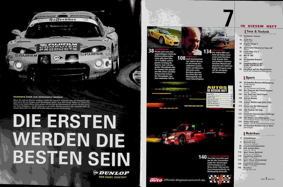 Inhaltsverzeichnis Sport Auto 07/2002