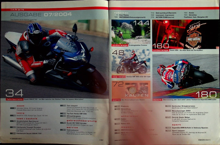 Inhaltsverzeichnis Motorrad 07/2004