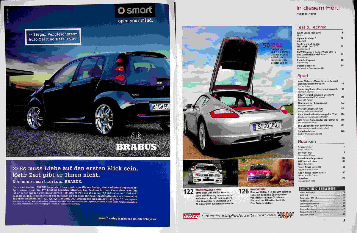 Inhaltsverzeichnis Sport Auto 07/2005