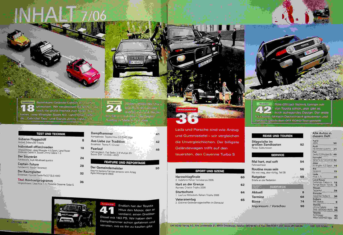 Inhaltsverzeichnis Offroad 07/2006