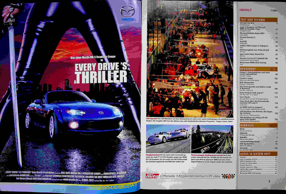 Inhaltsverzeichnis Sport Auto 07/2007