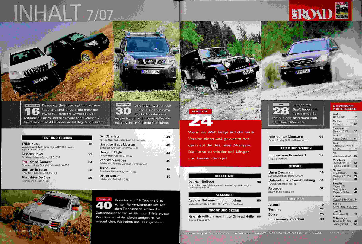 Inhaltsverzeichnis Offroad 07/2007