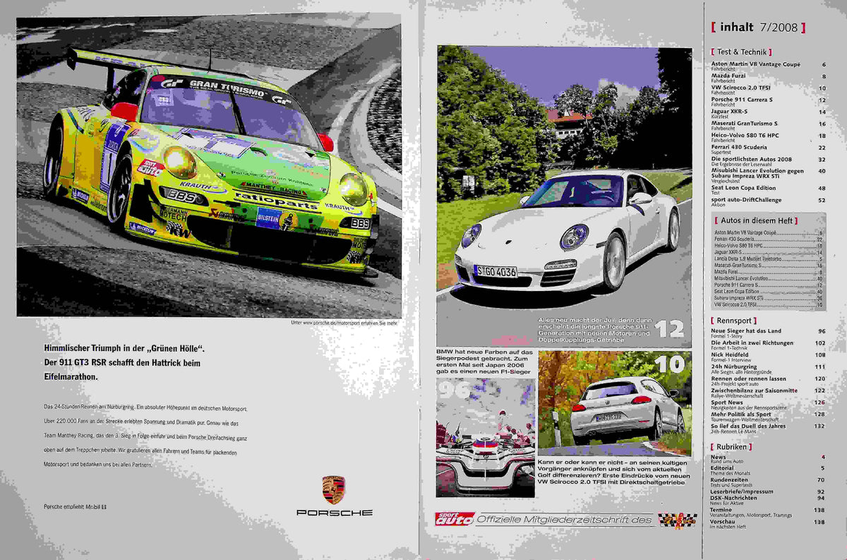 Inhaltsverzeichnis Sport Auto 07/2008