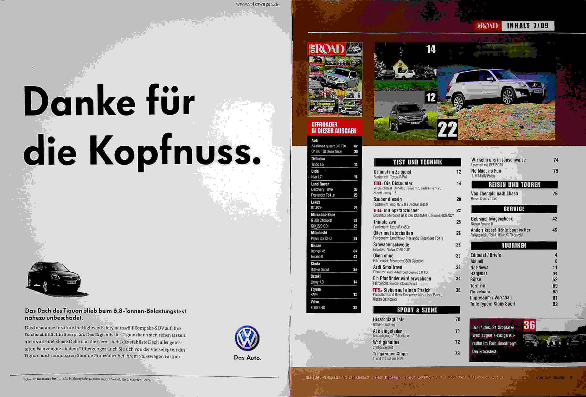 Inhaltsverzeichnis Offroad 07/2009