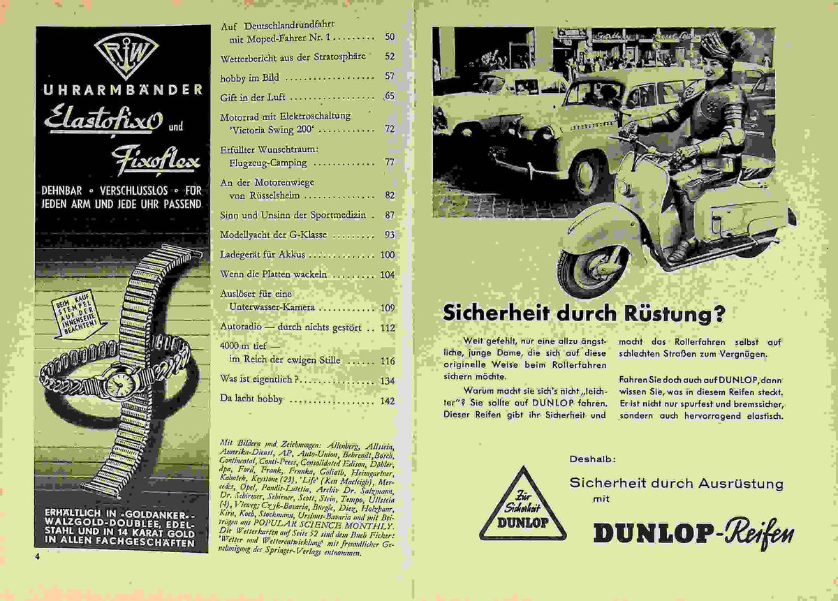 Inhaltsverzeichnis Hobby 08/1955
