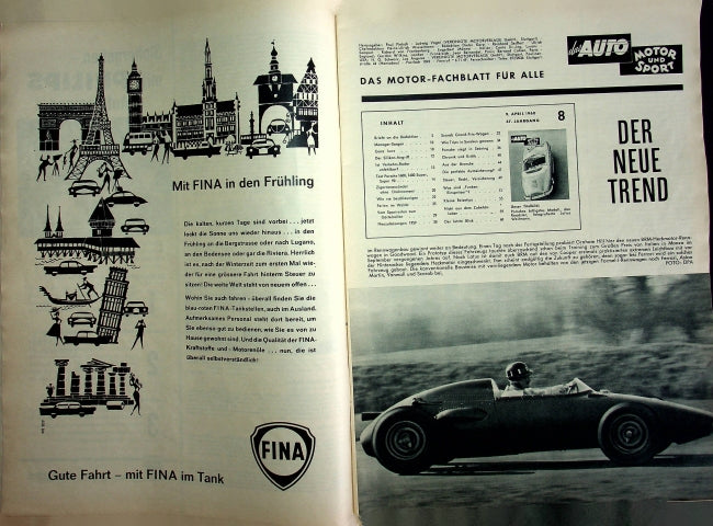 Inhaltsverzeichnis Auto Motor und Sport 08/1960