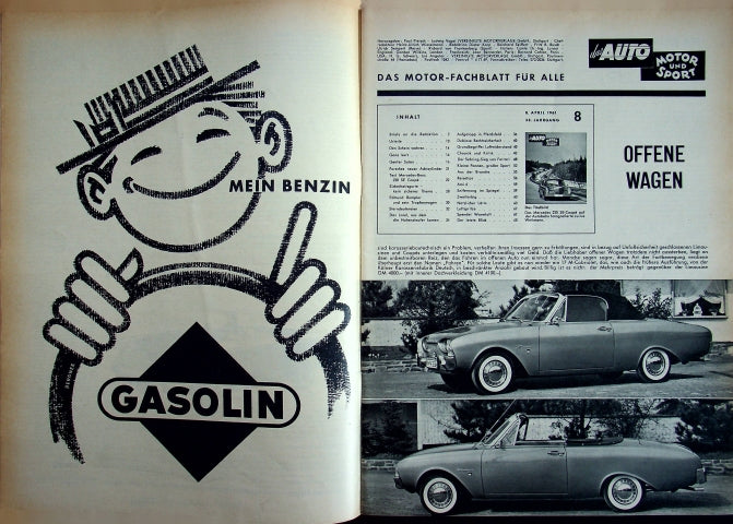 Inhaltsverzeichnis Auto Motor und Sport 08/1961