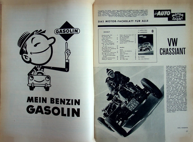 Inhaltsverzeichnis Auto Motor und Sport 08/1962