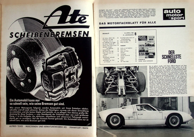 Inhaltsverzeichnis Auto Motor und Sport 08/1964