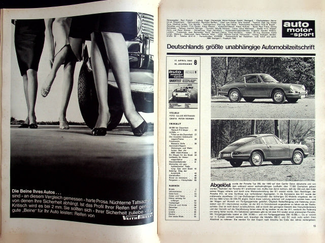 Inhaltsverzeichnis Auto Motor und Sport 08/1965