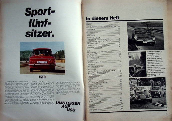 Inhaltsverzeichnis Auto Motor und Sport 08/1968