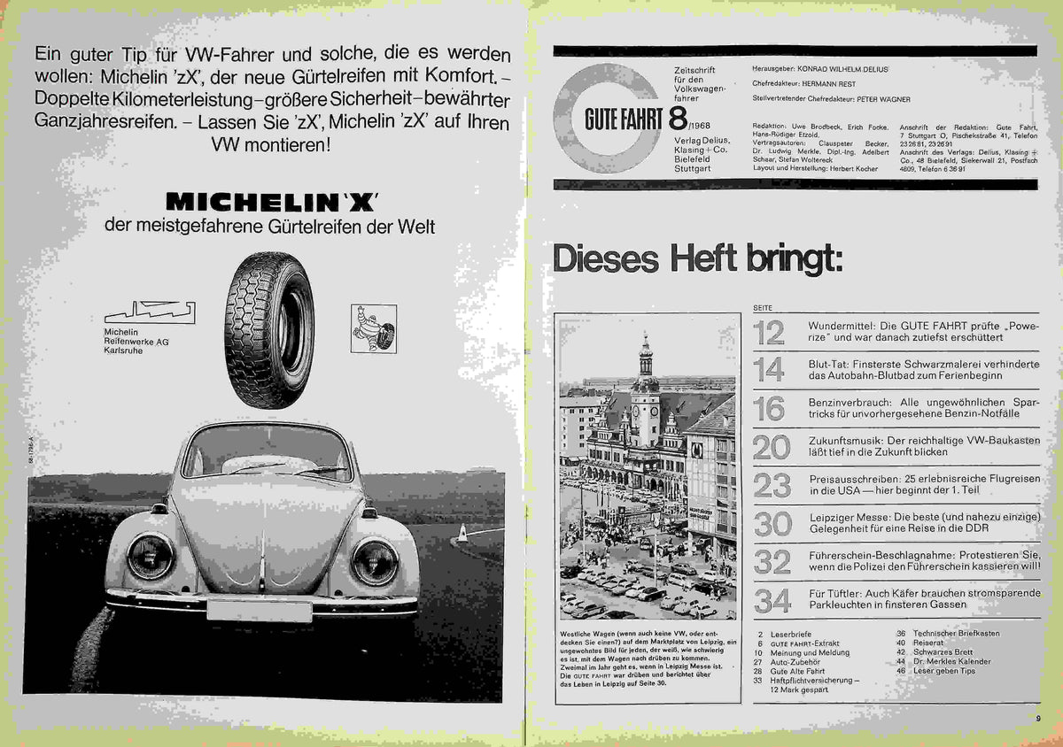 Inhaltsverzeichnis Gute Fahrt 08/1968