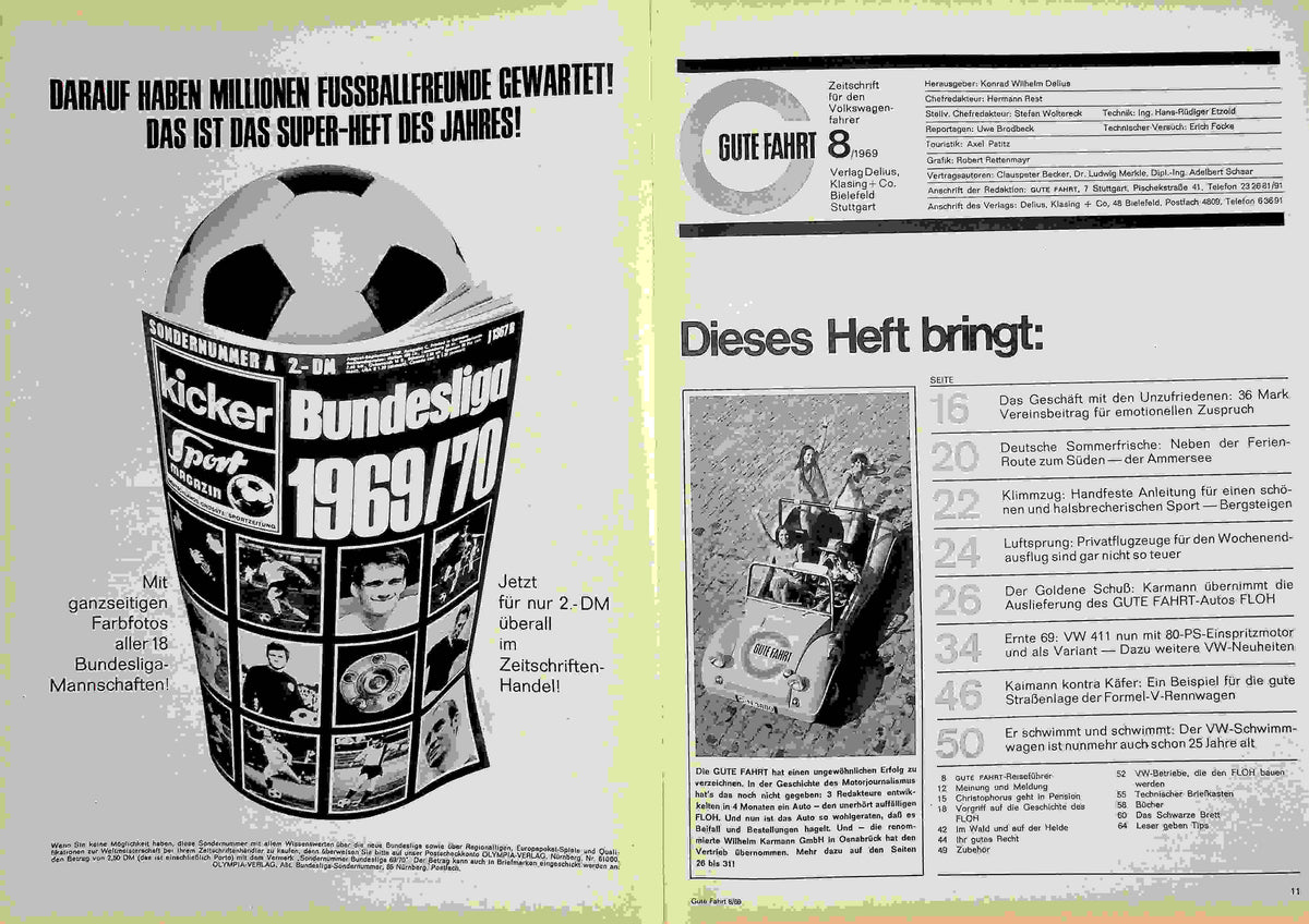 Inhaltsverzeichnis Gute Fahrt 08/1969