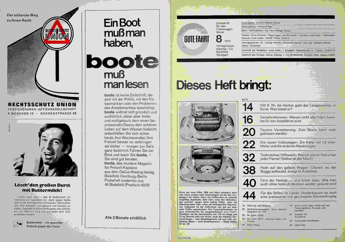 Inhaltsverzeichnis Gute Fahrt 08/1970