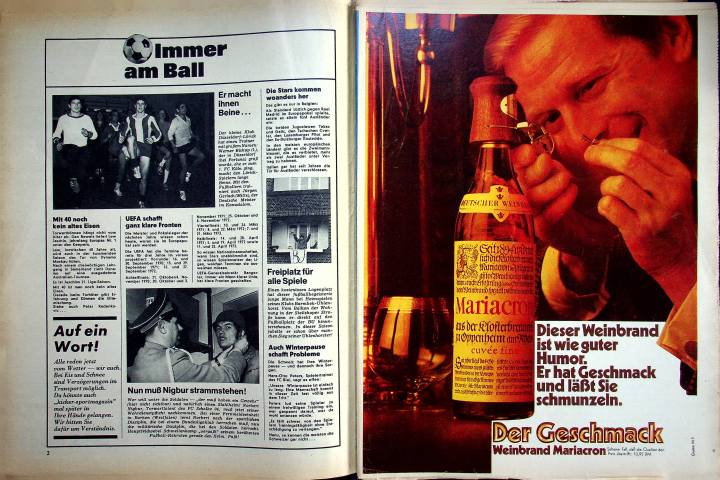 Inhaltsverzeichnis Kicker 08/1970
