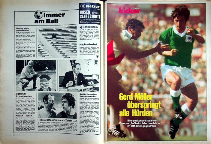 Inhaltsverzeichnis Kicker 08/1971