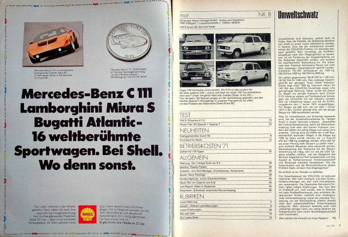 Inhaltsverzeichnis MOT 08/1971
