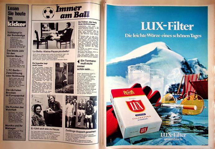 Inhaltsverzeichnis Kicker 08/1973