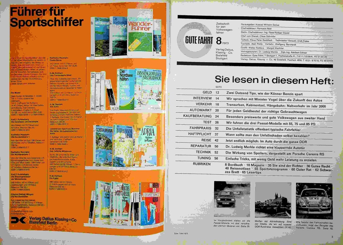 Inhaltsverzeichnis Gute Fahrt 08/1973