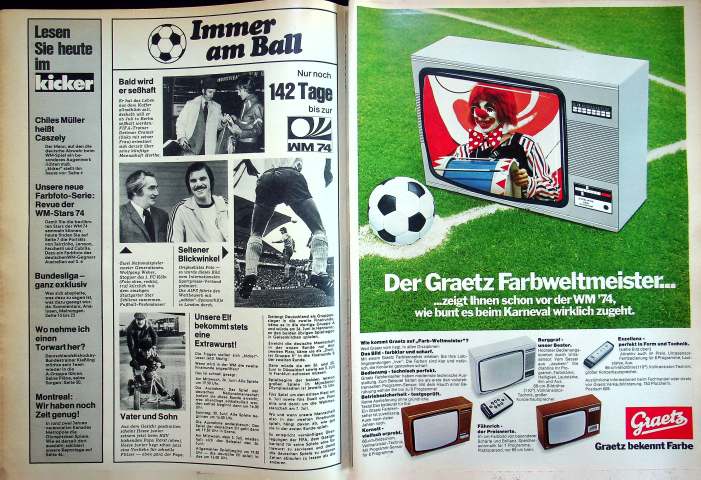 Inhaltsverzeichnis Kicker 08/1974
