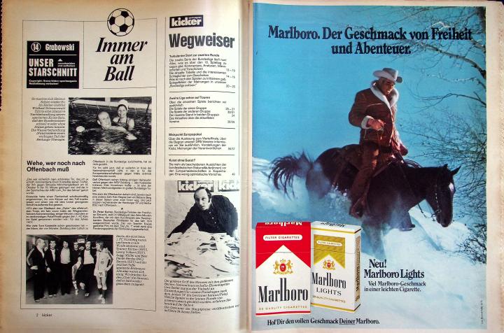 Inhaltsverzeichnis Kicker 08/1975
