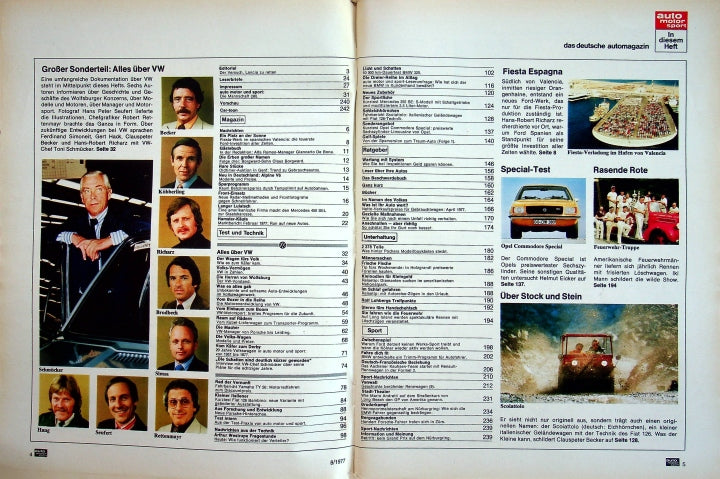 Inhaltsverzeichnis Auto Motor und Sport 08/1977