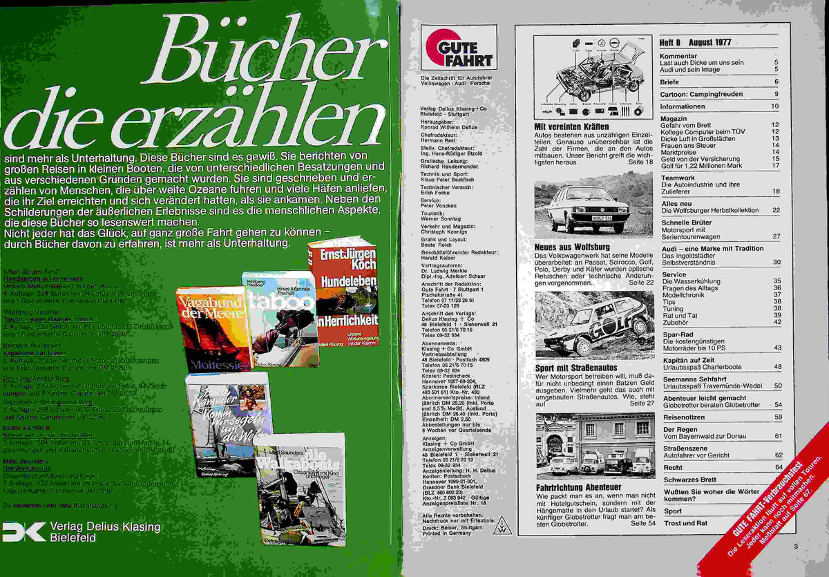 Inhaltsverzeichnis Gute Fahrt 08/1977