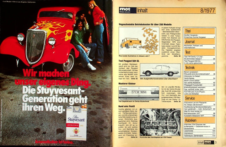 Inhaltsverzeichnis MOT 08/1977