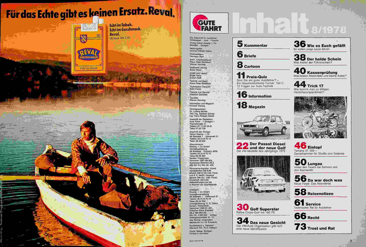 Inhaltsverzeichnis Gute Fahrt 08/1978