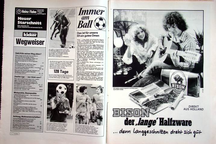 Inhaltsverzeichnis Kicker 08/1978