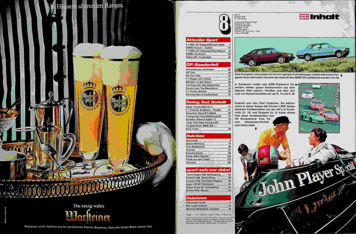 Inhaltsverzeichnis Sport Auto 08/1978