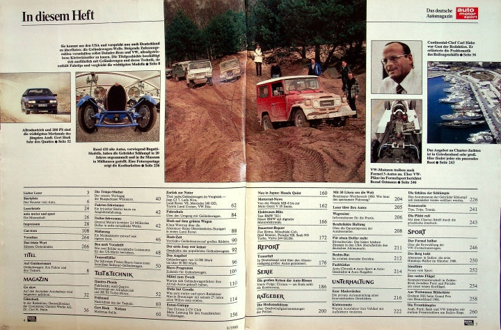 Inhaltsverzeichnis Auto Motor und Sport 08/1980