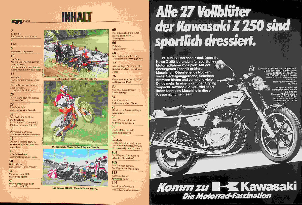 Inhaltsverzeichnis MO Magazin 08/1980