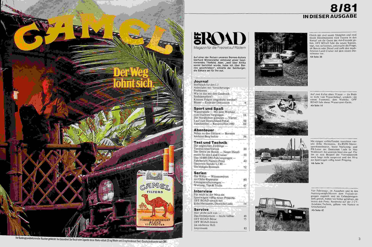 Inhaltsverzeichnis Offroad 08/1981