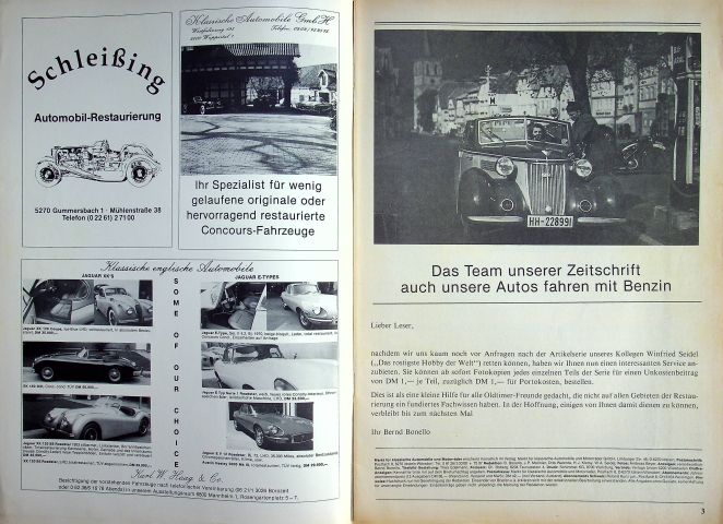Inhaltsverzeichnis Oldtimer Markt 08/1981